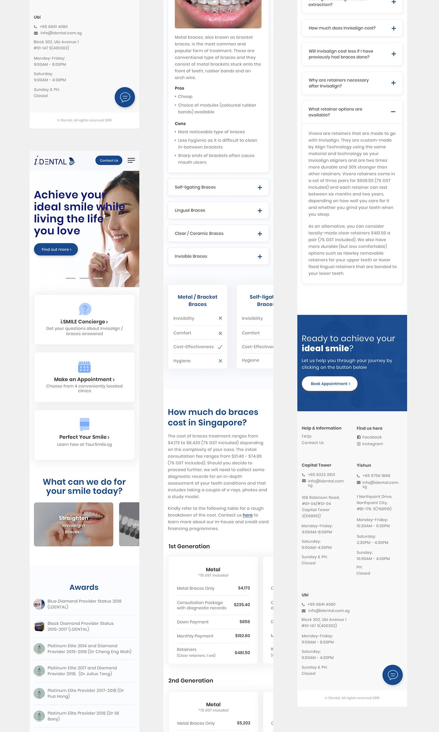 i.Dental — mobile homepage responsive layout