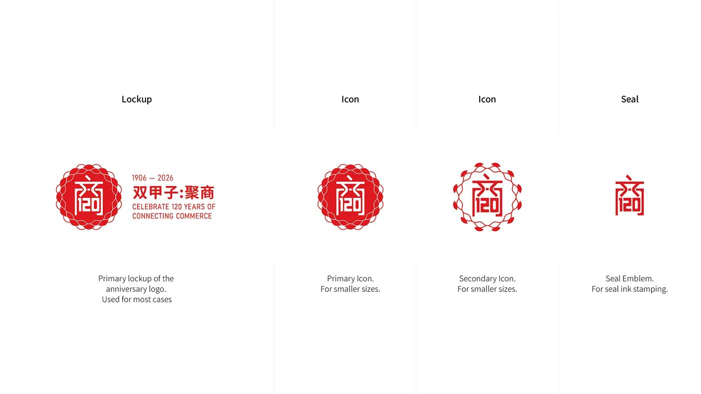 SCCCI 120th — Chinese calligraphy integration in identity system