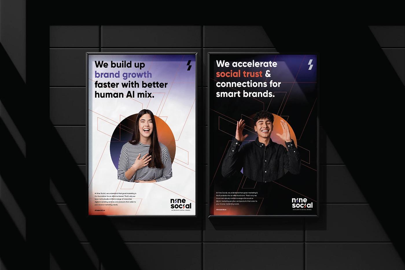 Nine Social — motion graphics transition for video content