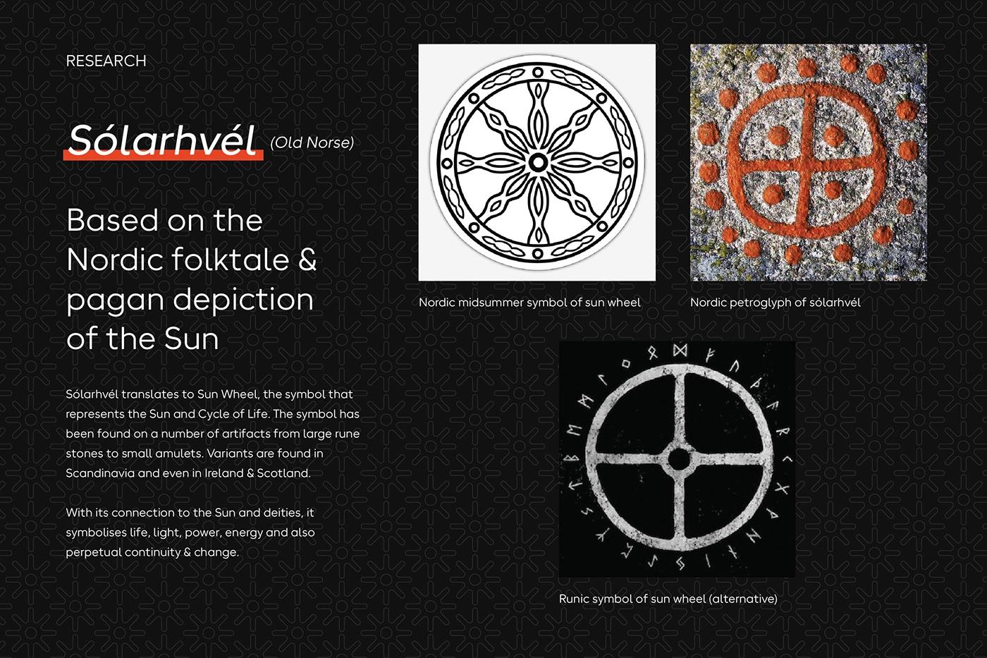 Sunwheel — colour palette: deep industrial grey and vibrant molten orange