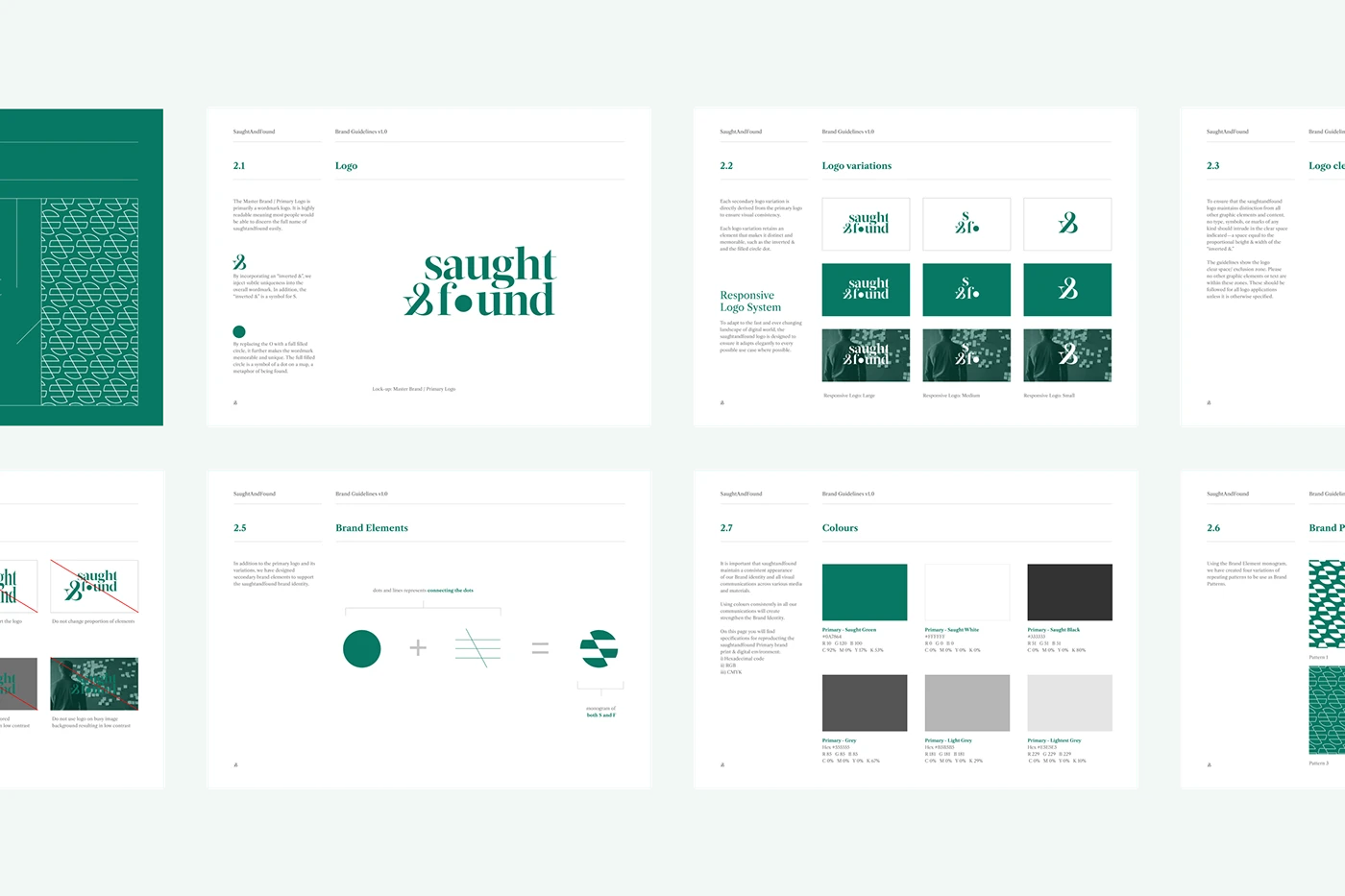 Saught&Found — full logo system with inverted ampersand and wordmark