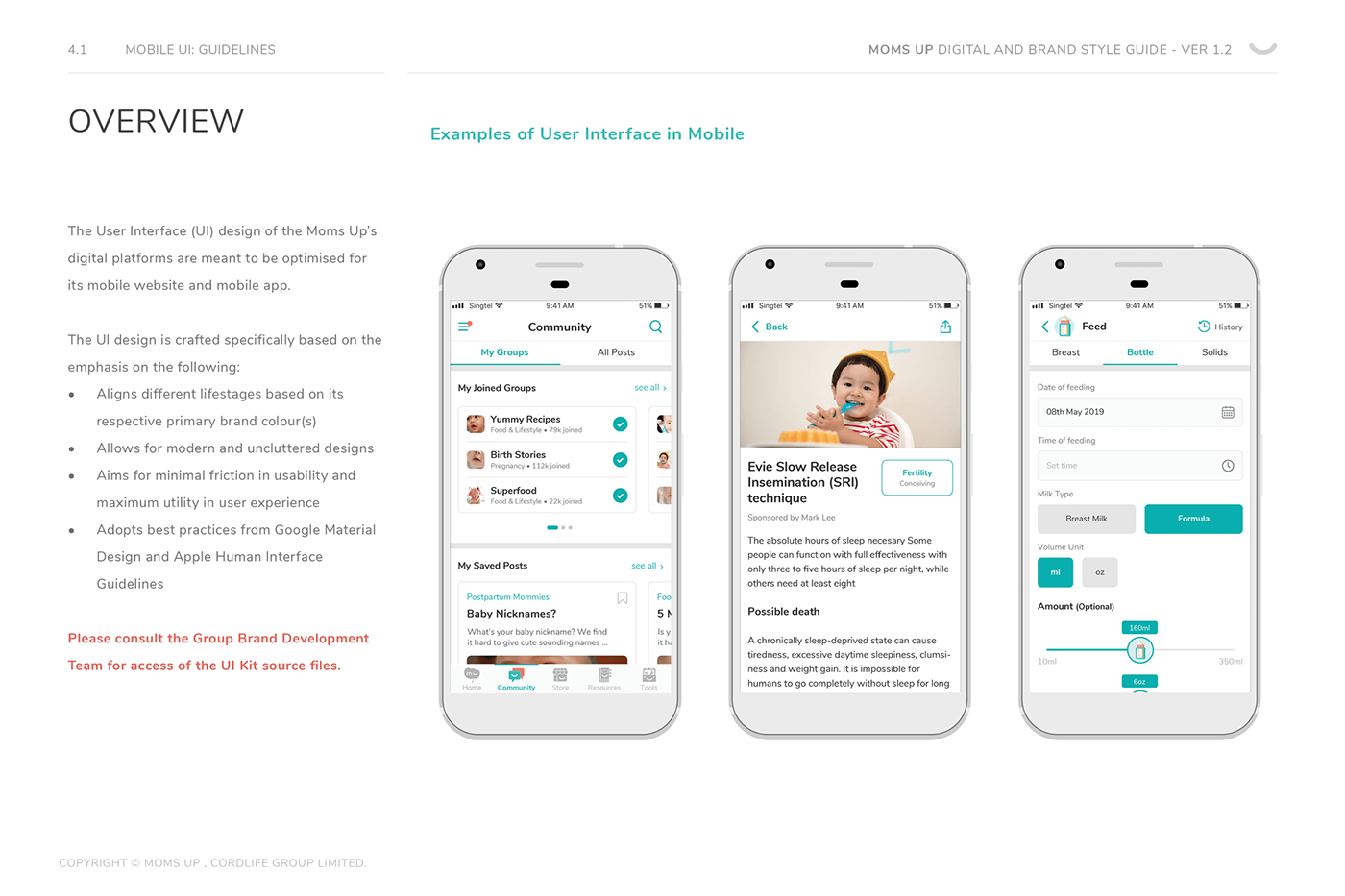 Moms Up app screens — iOS mockup on phone