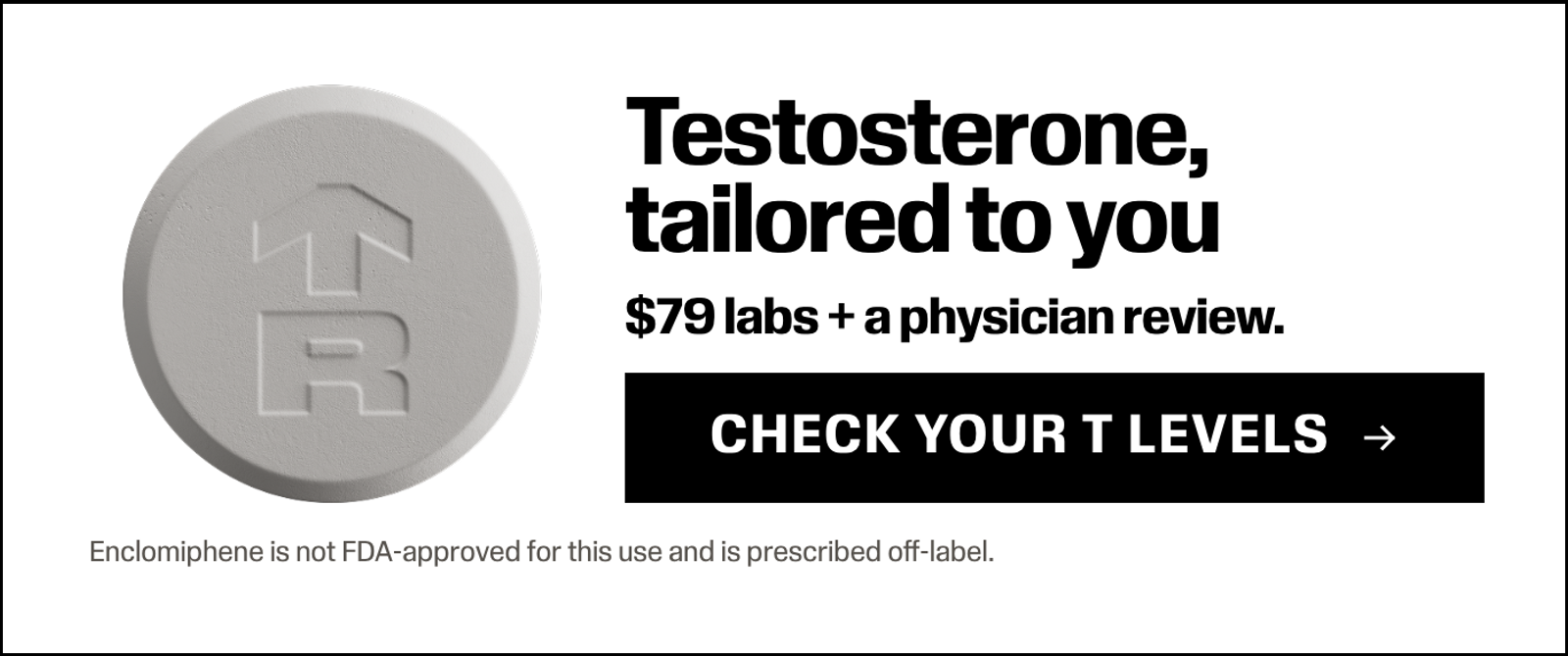 Testosterone, tailored to you. $79 labs plus a physician review. Check your T levels.