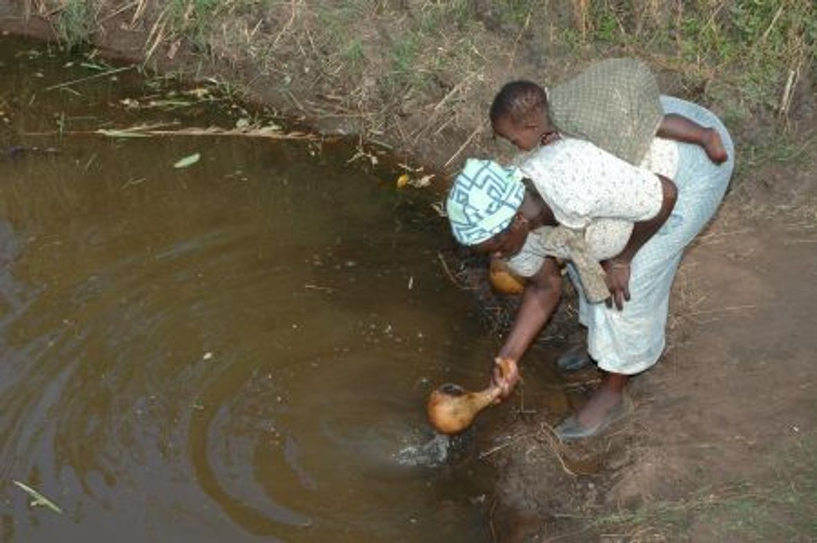 A typical water hole – unsafe water source