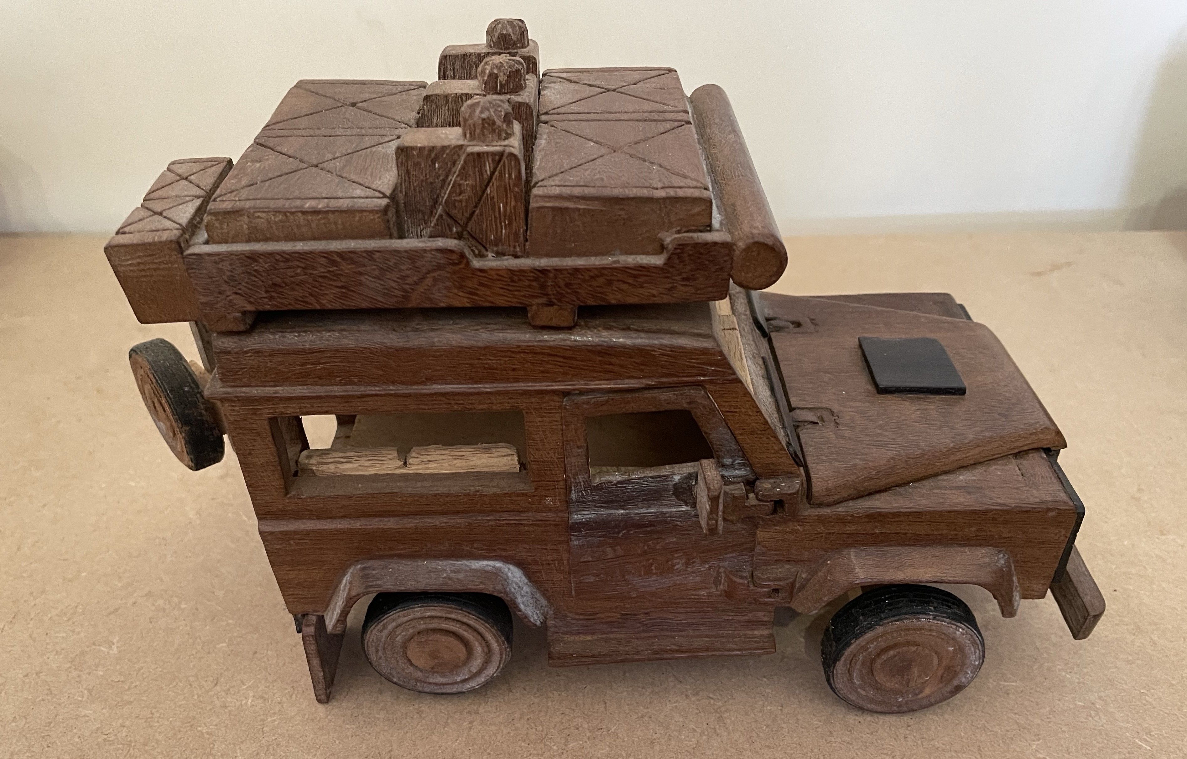 wooden landrover
