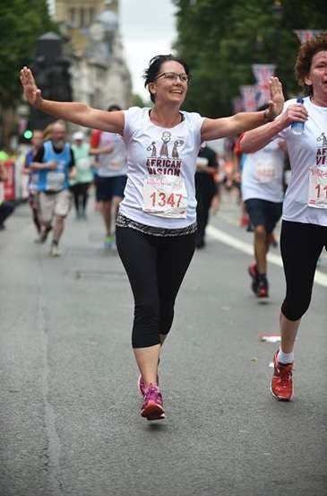 Heather Palmer finishing her first ever 10km race