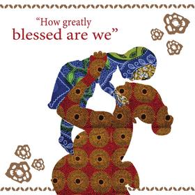 A pack of 5 christmas cards, designed by Paige Coote from Kingston College.