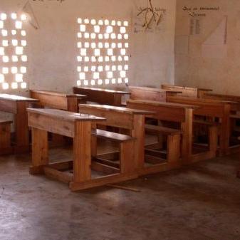 Provide a school desk and chair