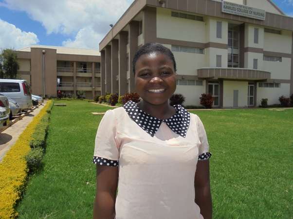 Lobiner outside Kamuzu College of Nursing (KCN) administration buildings Lilongwe campus