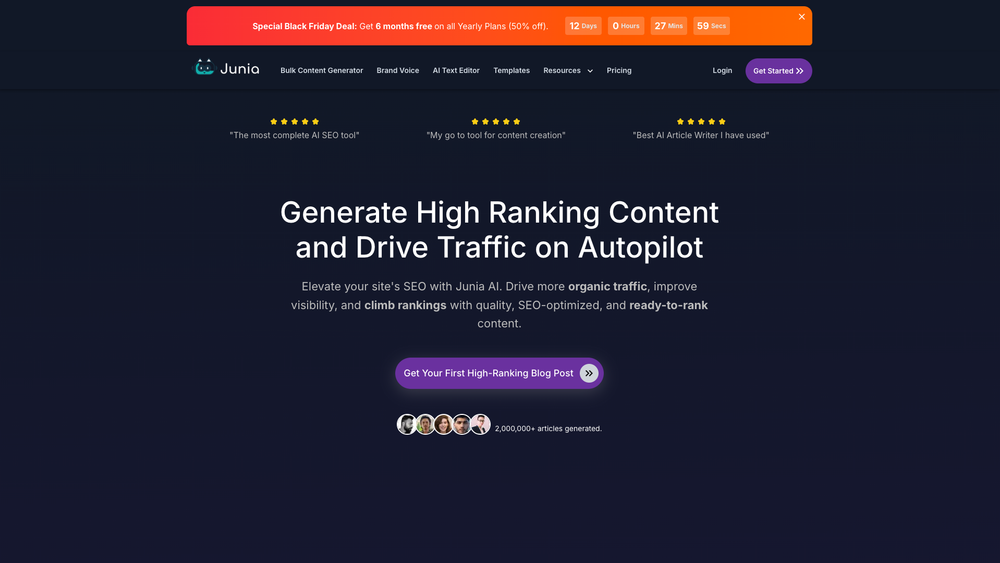 Screenshot of Junia AI