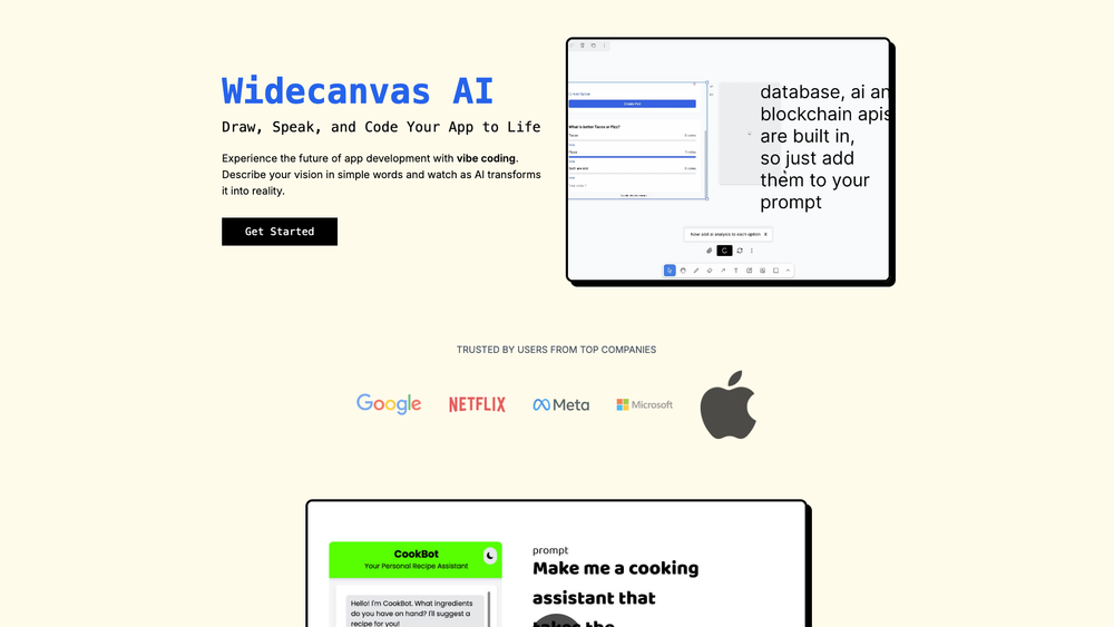 Screenshot of Widecanvas AI
