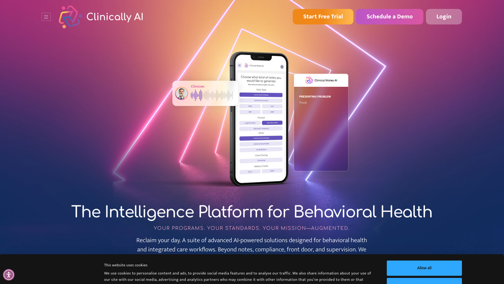 Screenshot of Clinically AI