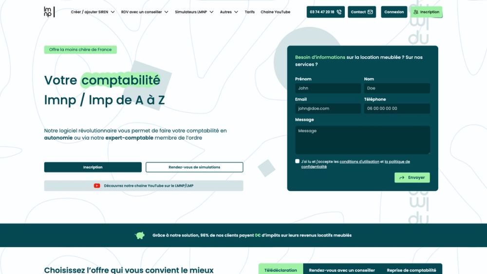 Screenshot of LMNP.AI