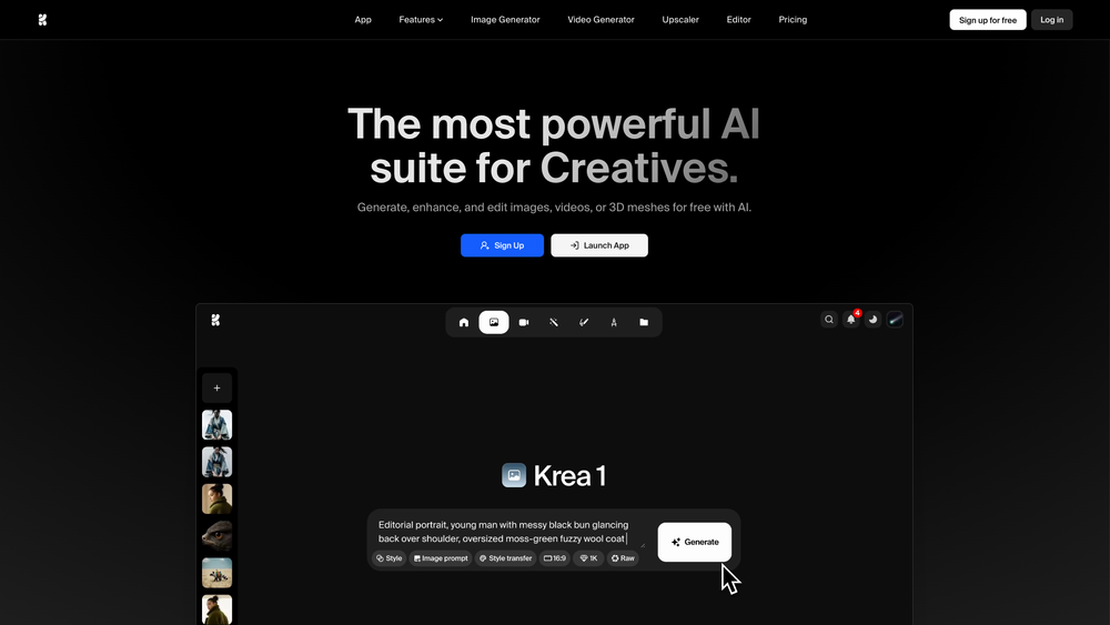 Screenshot of Krea