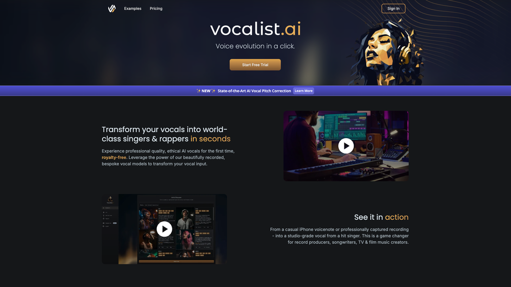 Screenshot of Vocalist.ai