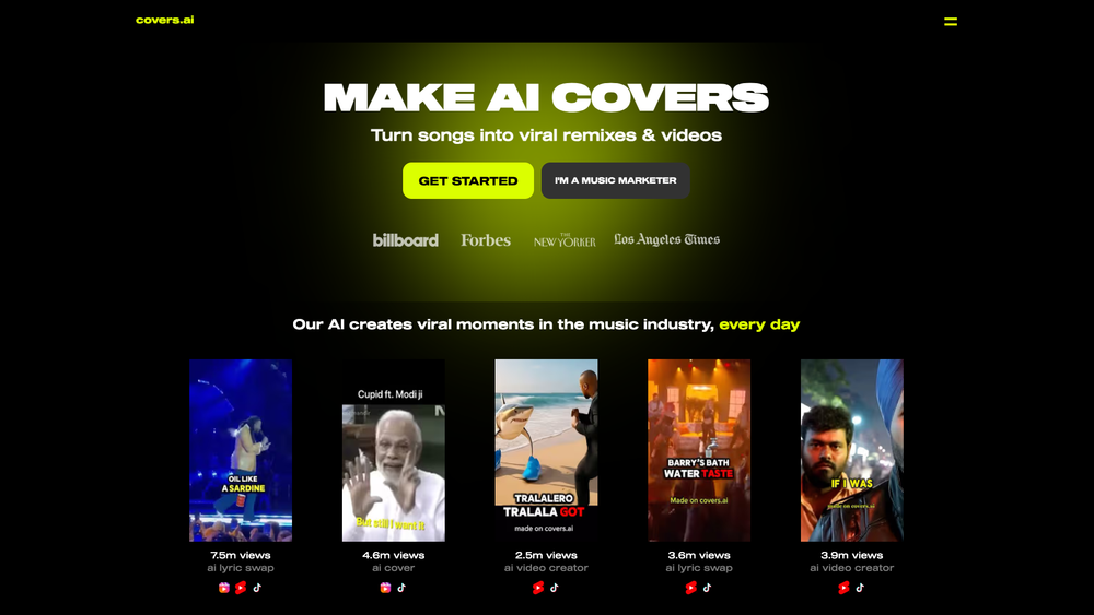 Screenshot of Covers.ai Screenshot of Covers.ai