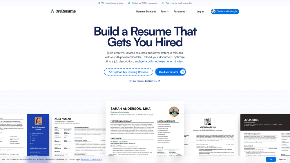 Screenshot of useResume