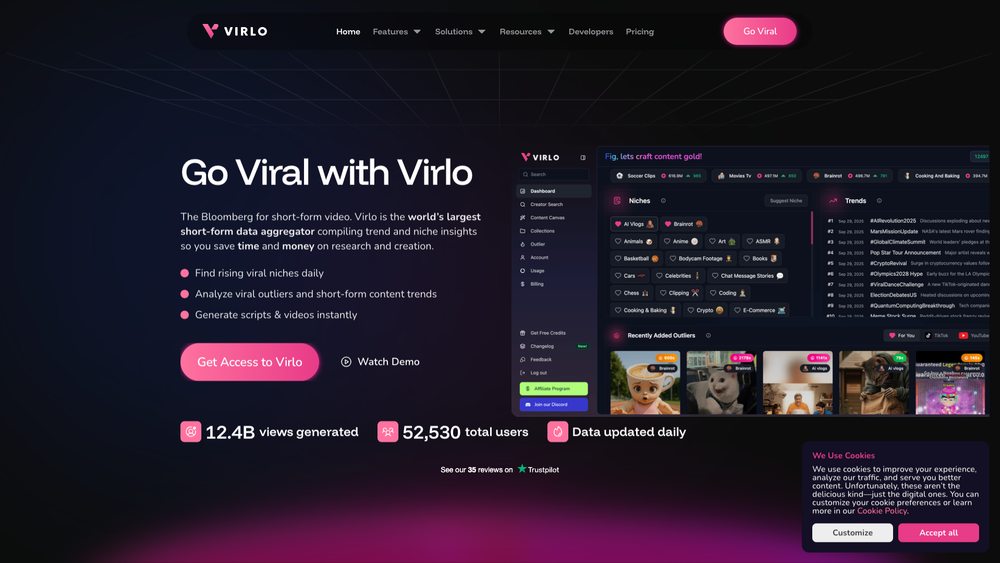 Screenshot of Virlo