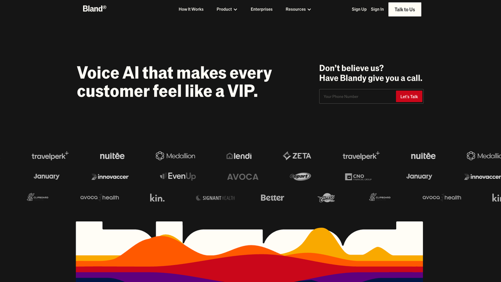 Screenshot of Bland AI