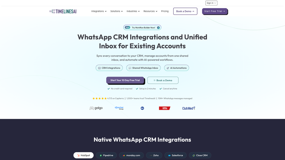 Screenshot of TimelinesAI