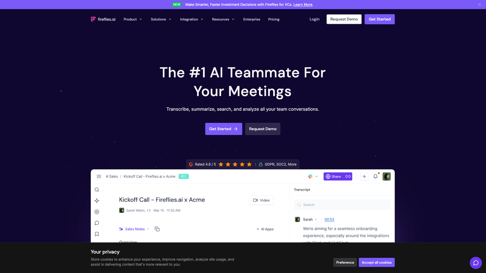 Screenshot of Fireflies.ai Screenshot of Fireflies.ai
