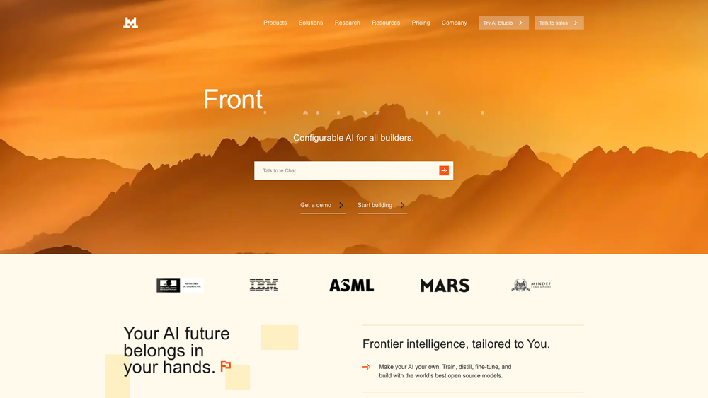 Screenshot of Mistral AI