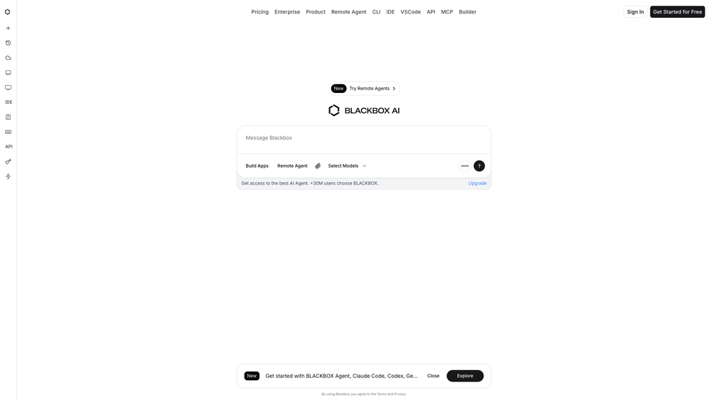 Screenshot of BLACKBOX.AI