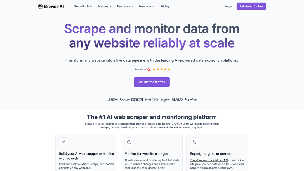 Screenshot of Browse AI