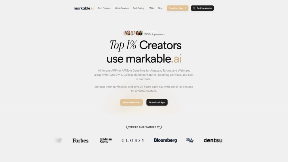 Screenshot of Markable AI