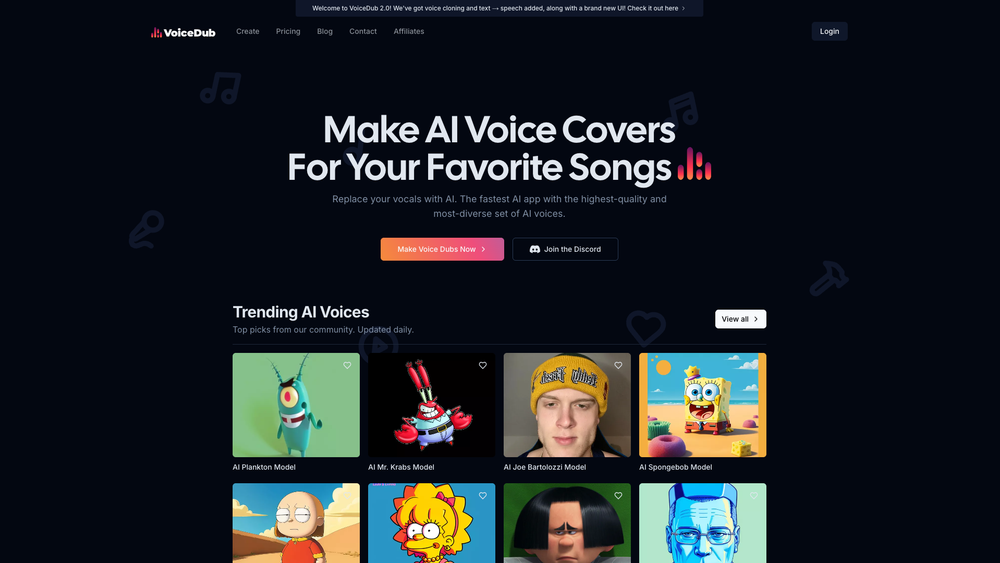 Screenshot of VoiceDub