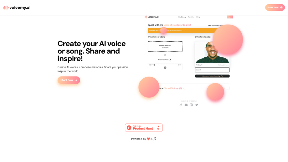 Screenshot of Voicemy.ai