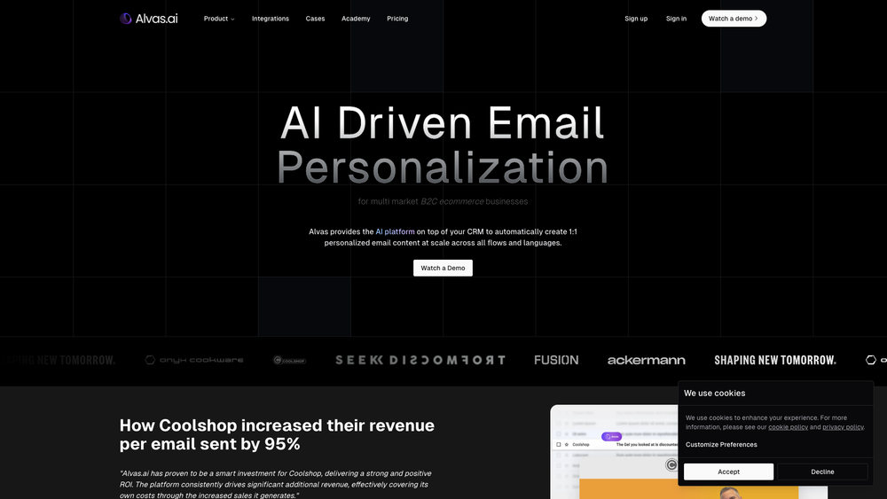 Screenshot of Alvas.ai