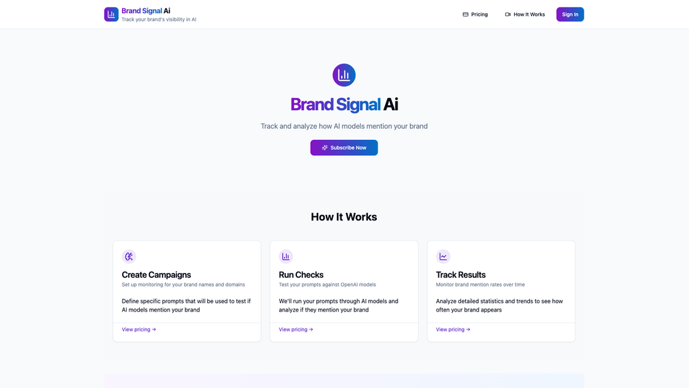 Screenshot of Brand Signal AI