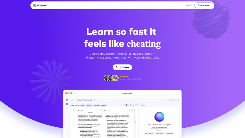 Screenshot of Mindgrasp