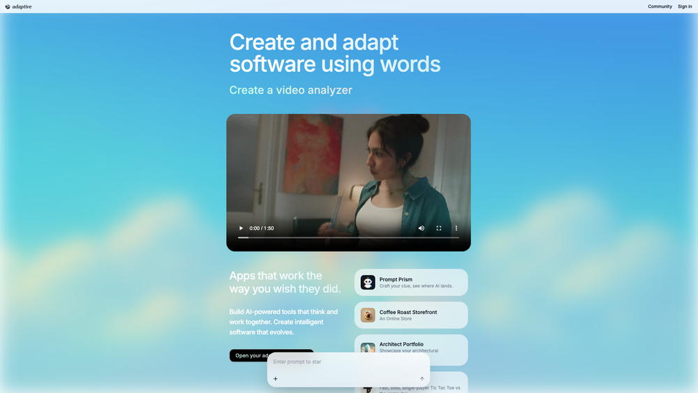 Screenshot of Adaptive