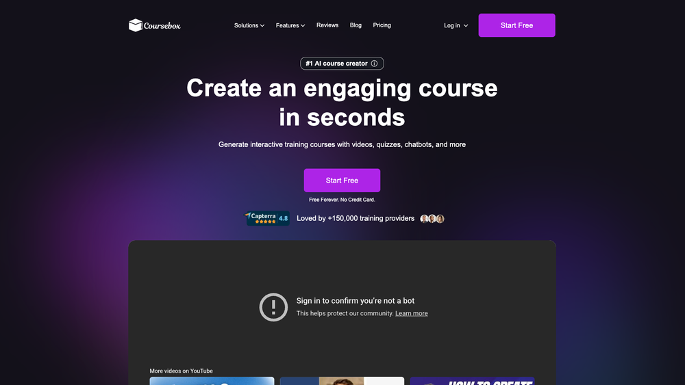 Screenshot of Coursebox