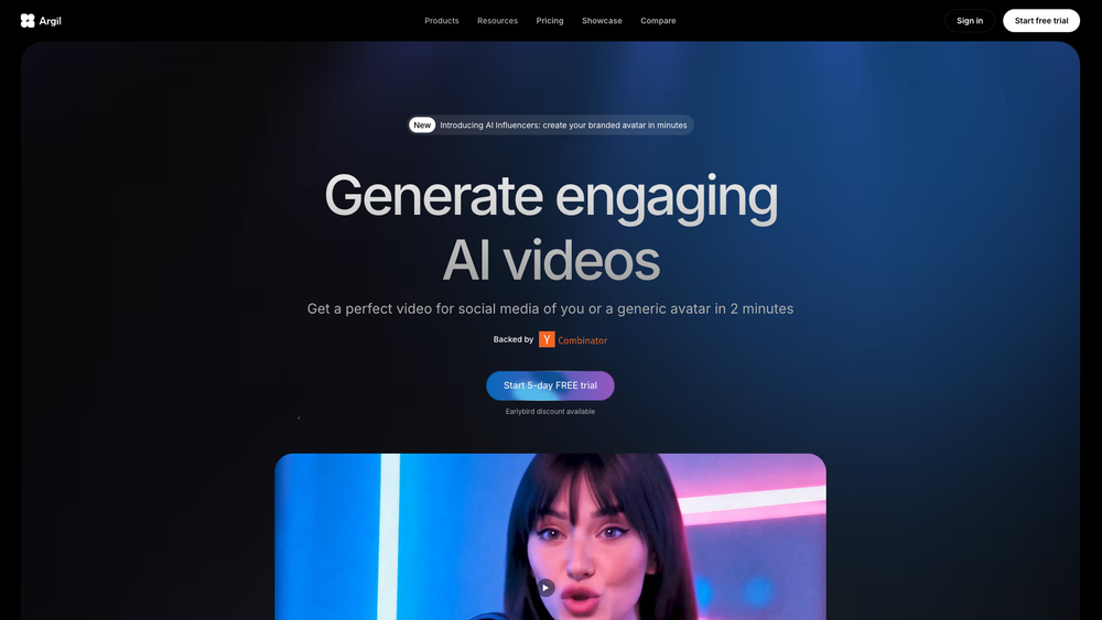 Screenshot of Argil AI