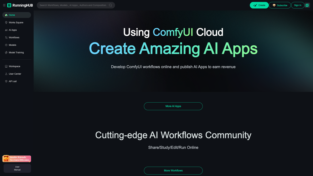 Screenshot of RunningHub