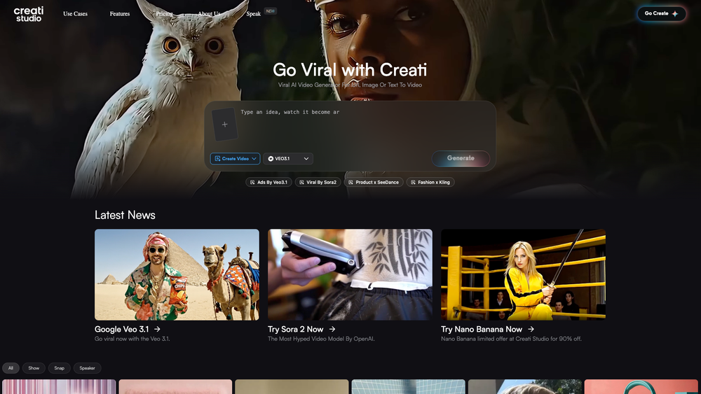 Screenshot of Creati AI