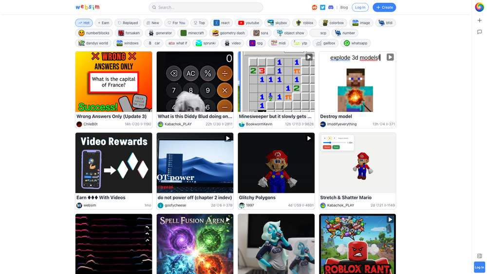 Screenshot of Websim Screenshot of Websim