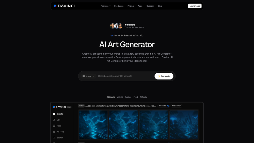 Screenshot of DaVinci AI