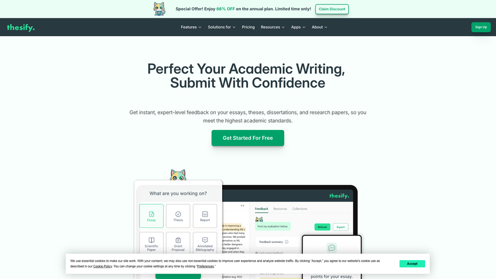 Screenshot of Thesify