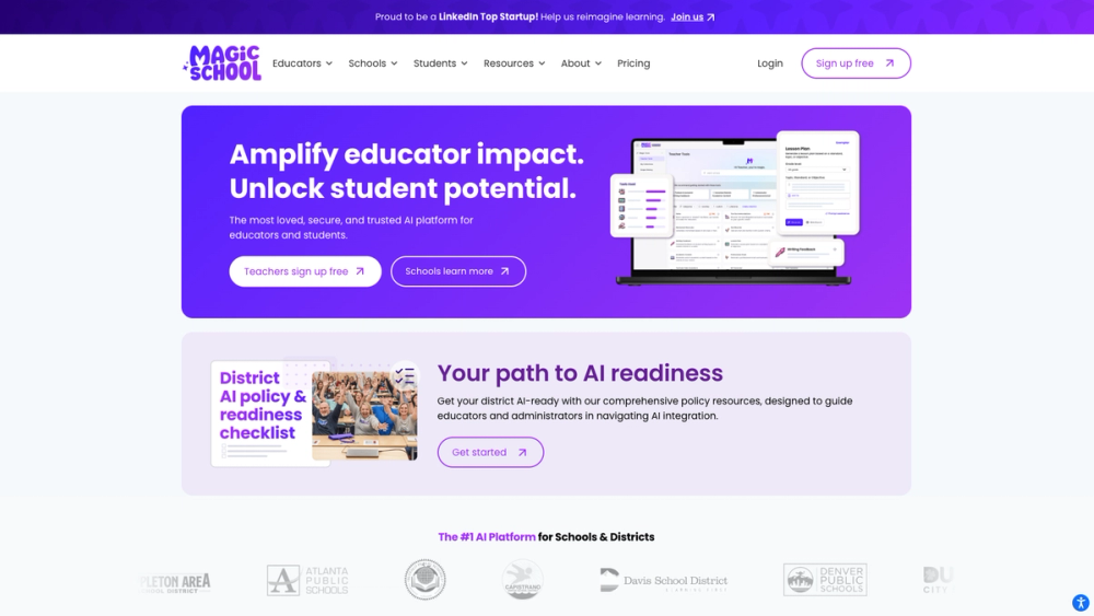 Screenshot of MagicSchool