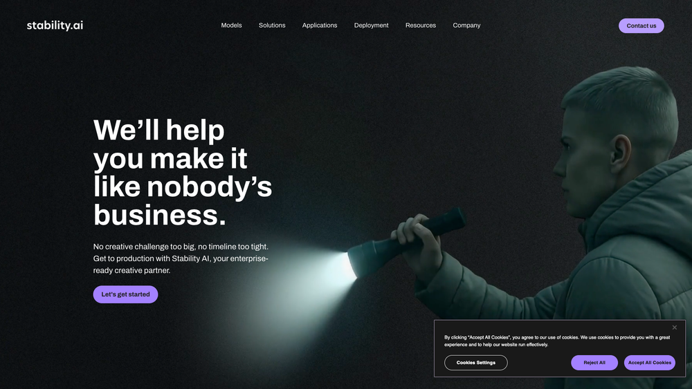 Screenshot of Stability AI
