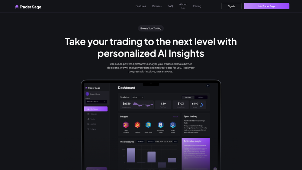 Screenshot of Trader Sage