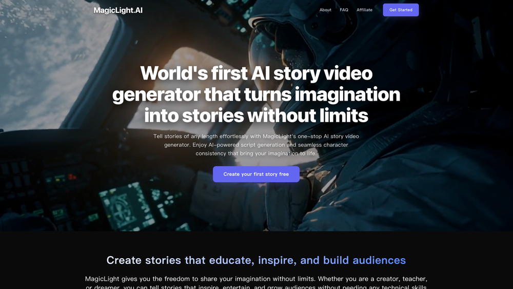 Screenshot of MagicLight.ai