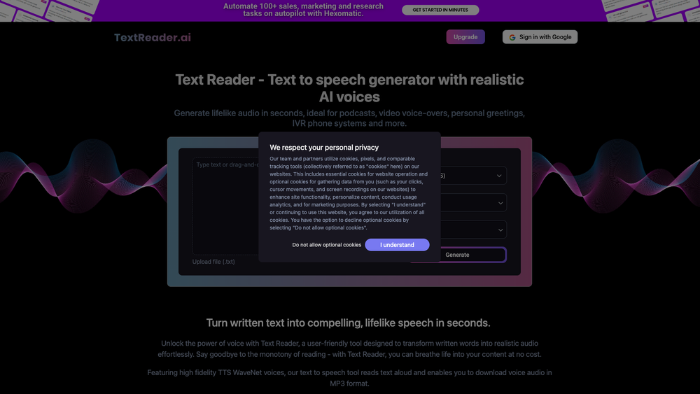 Screenshot of Text Reader