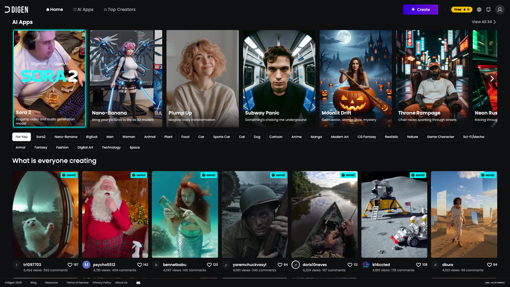 Screenshot of Digen AI Screenshot of Digen AI