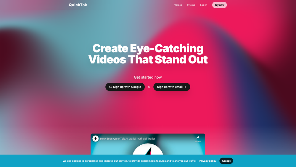 Screenshot of QuickTok