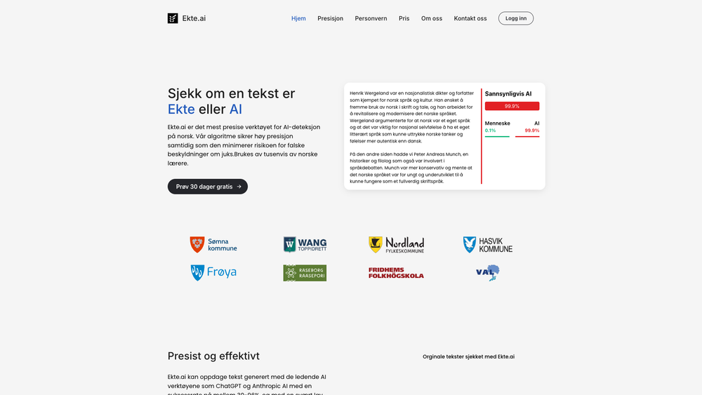 Screenshot of Ekte.ai
